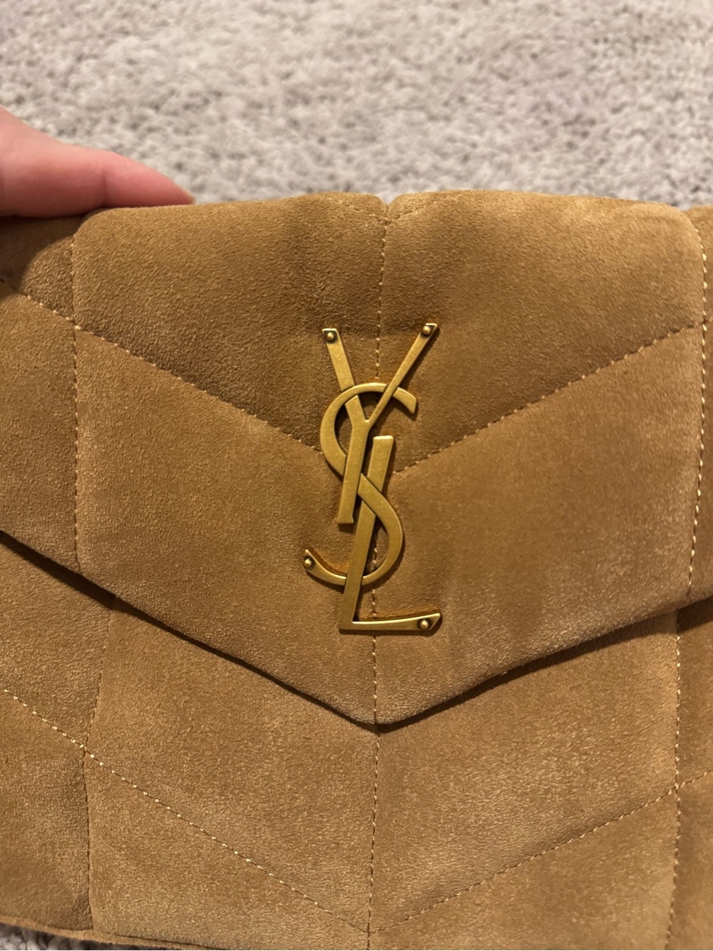Saint Laurent Medium Lou Puffer Suede Shoulder Bag - Picture 3 of 15